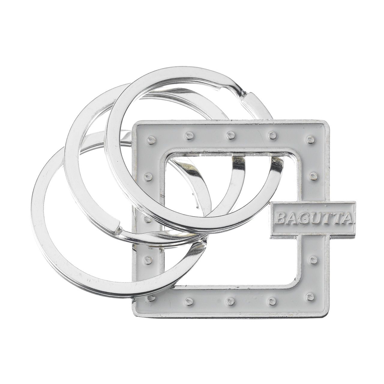 PORTACHIAVI SILVER PLATED QUADRO BIANCO CON CHIODINI